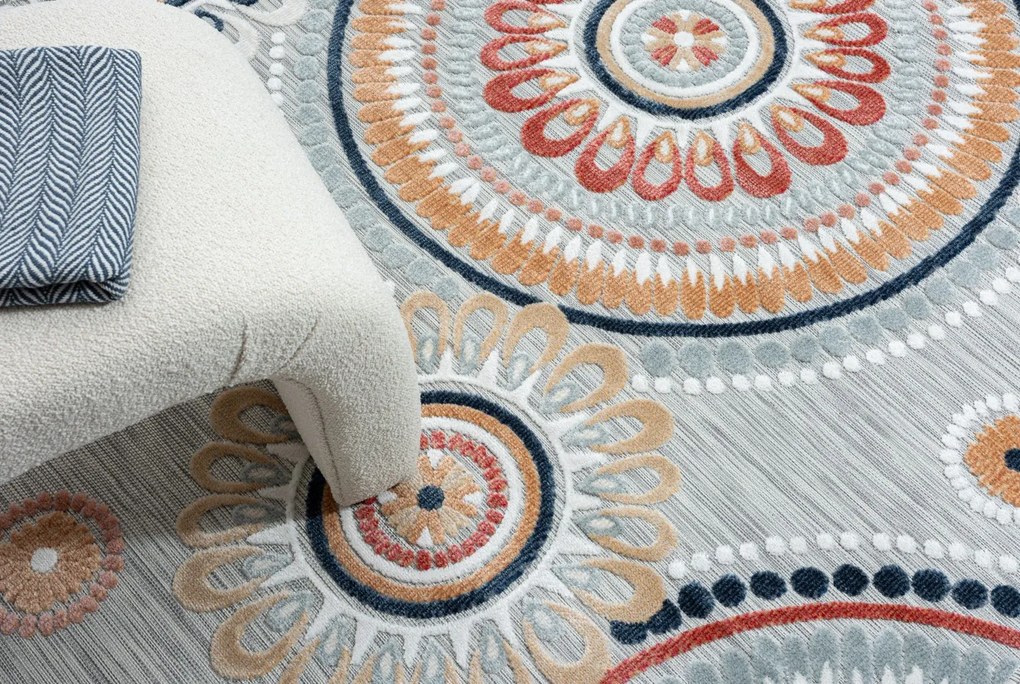 My Flair, Kusový koberec Ivy grau – na von aj na doma, 160x230, viacfarebná, chodba / predsieň