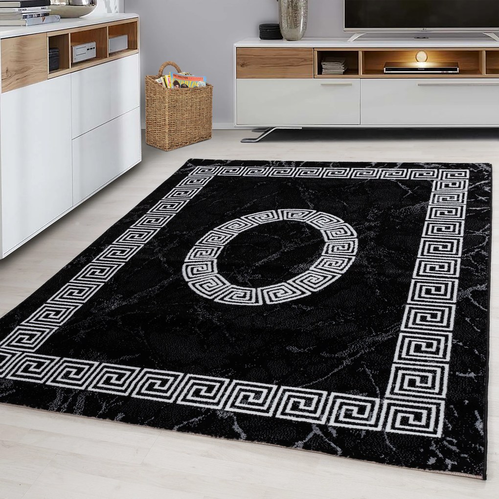 Ayyildiz, Kusový koberec Plus 8009 black, 80x150, čierna, chodba / predsieň