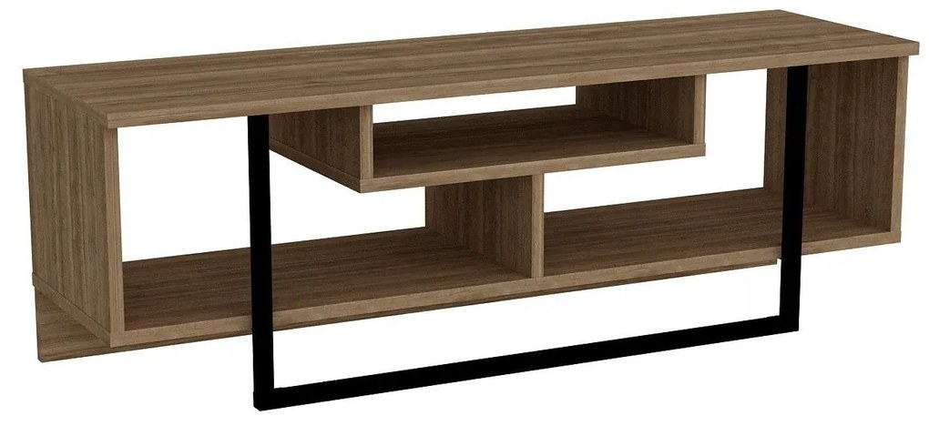 TV stolík/skrinka Aslana 120 (orech + čierna). Akcia -10%. Vlastná spoľahlivá doprava až k Vám domov. 1101382