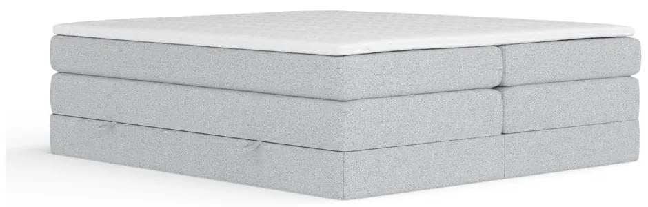 Svetlosivá boxspring posteľ s úložným priestorom/bez čela 200x200 cm Juniper – Maison de Rêve