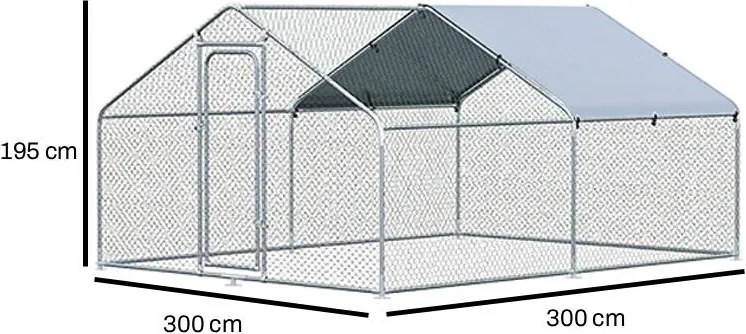 Výbeh pre sliepky BestBerg BBCH‑9 / 9 m² / 300 × 300 × 195 cm / kurník