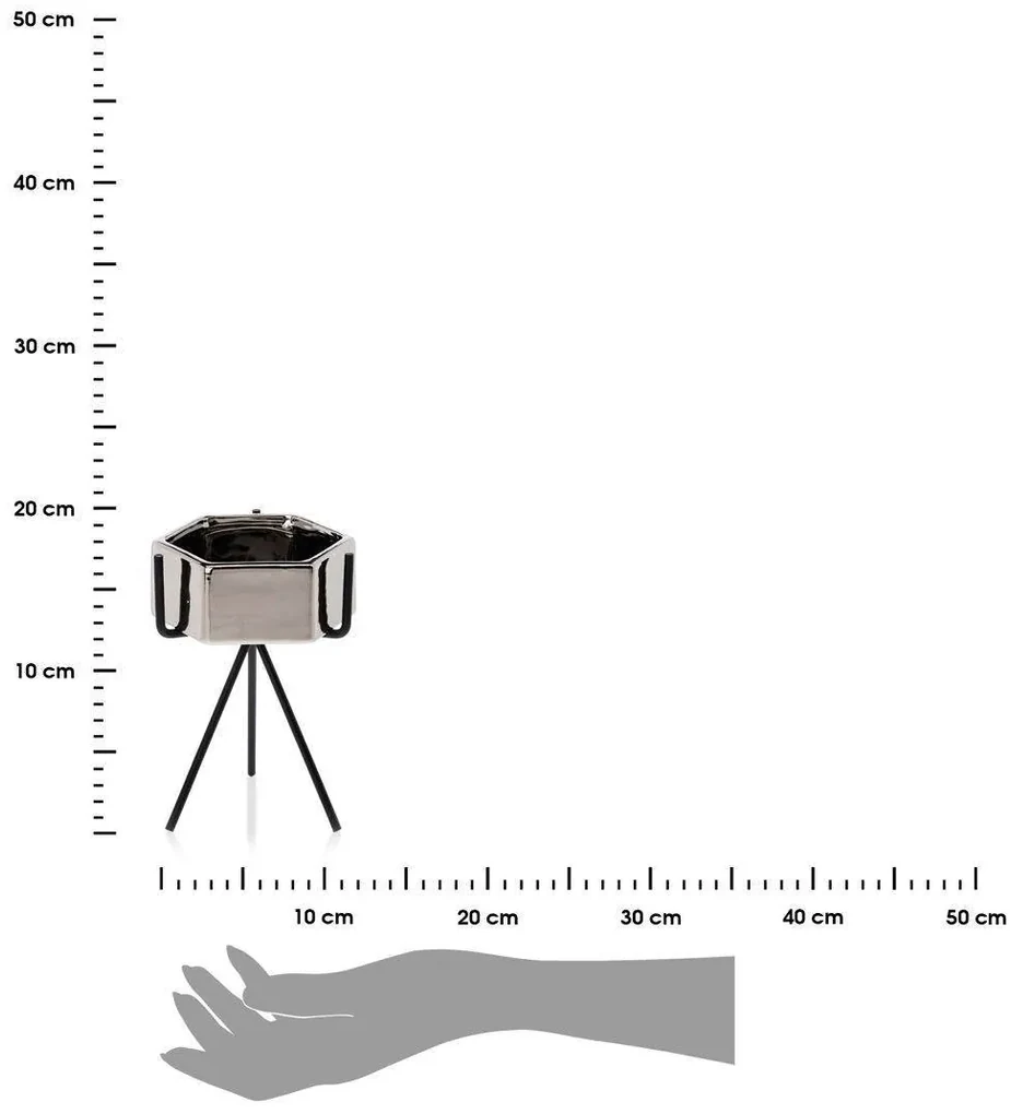 Kvetináč na stojane Sashi 16,5 cm strieborný