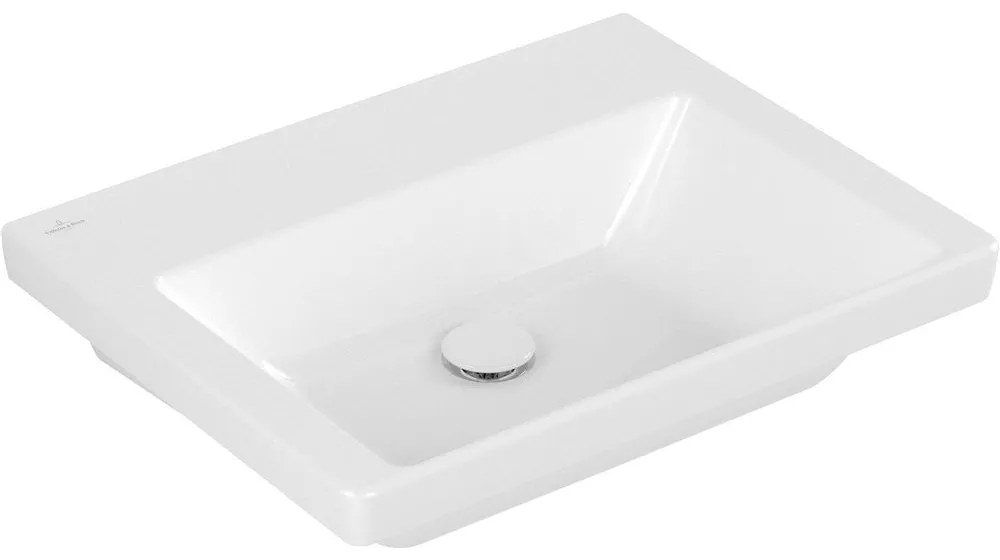 VILLEROY & BOCH Subway 3.0 umývadlo na skrinku bez otvoru, bez prepadu, spodná strana brúsená, 600 x 470 mm, biela alpská, 4A706F01