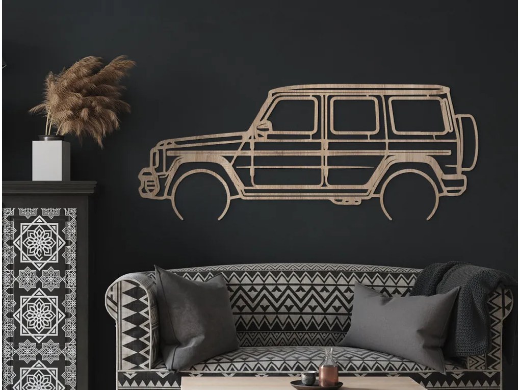 drevko Moderný obraz na stenu Mercedes G63 AMG Rozmer obrazu: 34,5 x 86 cm, Farba dekorácie: Čierna