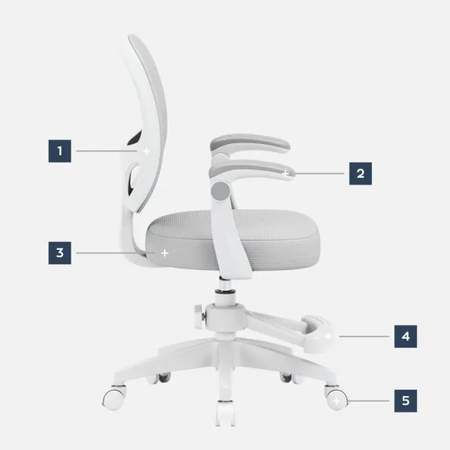 Detská otočná stolička Mark Adler Junior 3.1 Grey