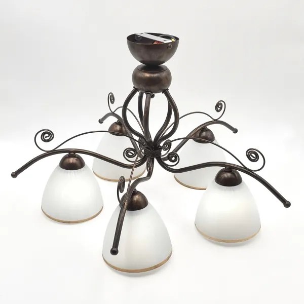 Brilagi - LED Prisadený luster ANTICO 5xE27/60W/230V bronz patina