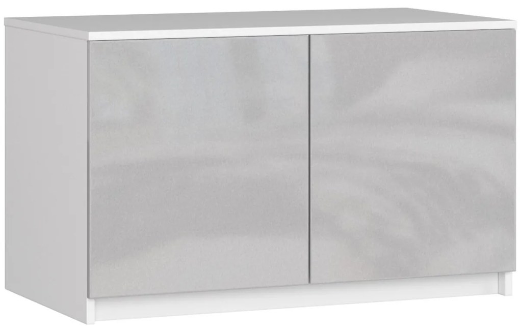 Nástavec na skriňu Star 90 cm biely/strieborný lesk