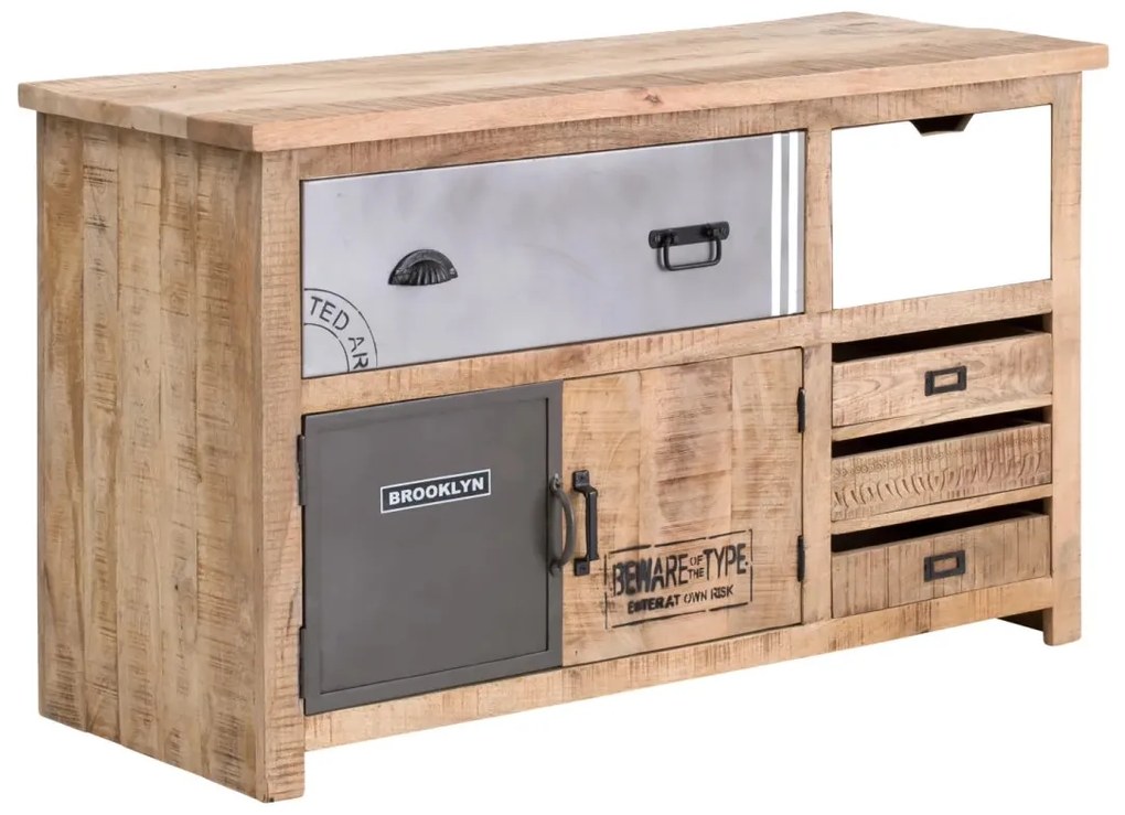 furniture-nabytek.cz - Masívna umývadlová skrinka Pune z mangového dreva, lakovaná, prírodná farba