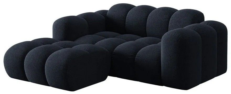 Tmavomodrá ženilková rohová pohovka (ľavý roh/s leňoškou) Treno – Cosmopolitan Design