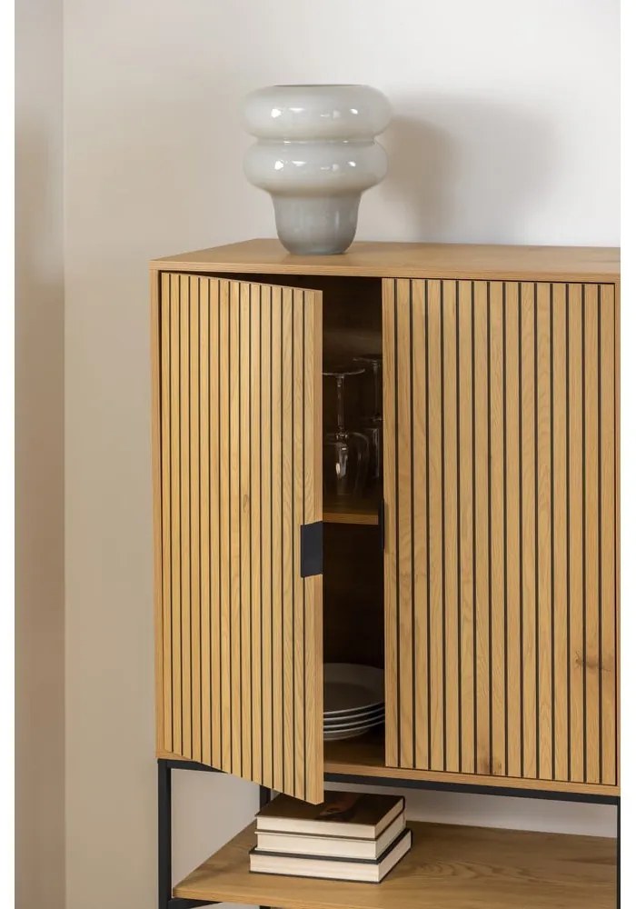 Skrinka v dekore duba v prírodnej farbe 80x140 cm Jaipur – Actona