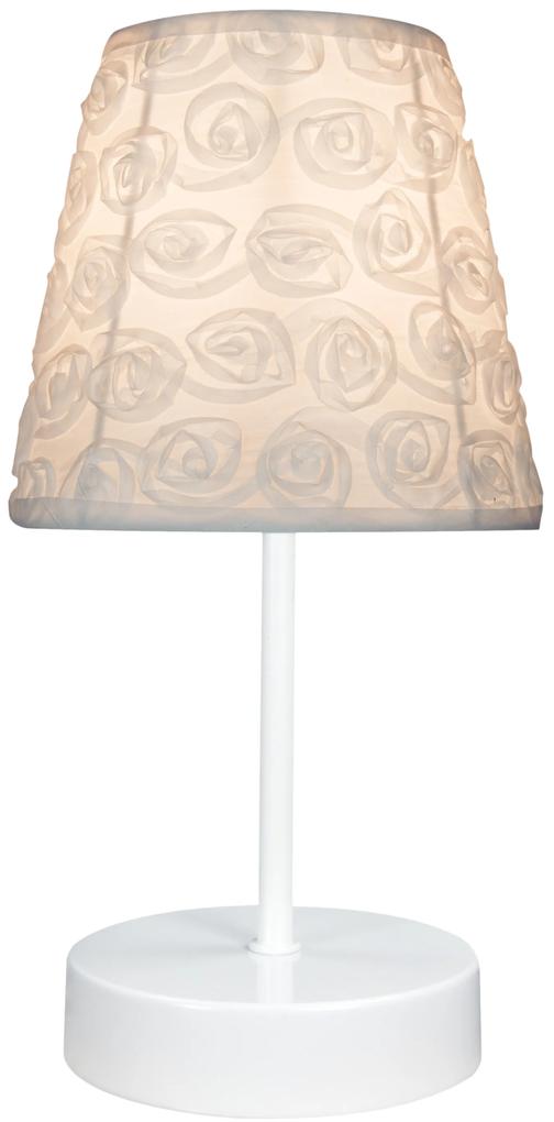 CLX Klasická stolová lampa LOMBARDY, 1xE14, 40W, biela