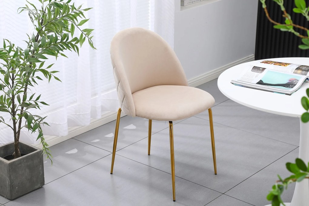 Jedálenská stolička FARGO Velvet - béžová/zlatá