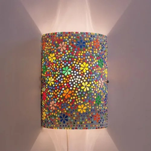Mosaic lampa nástenná orientálna s vypínačom KVETY 17*26