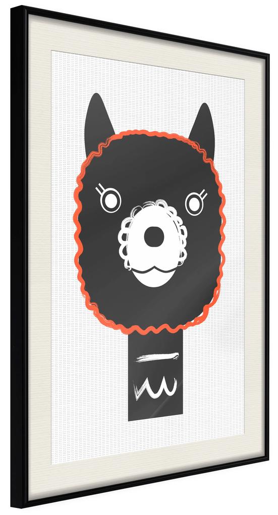 Artgeist Plagát - Decorative Alpaca [Poster] Veľkosť: 30x45, Verzia: Zlatý rám s passe-partout