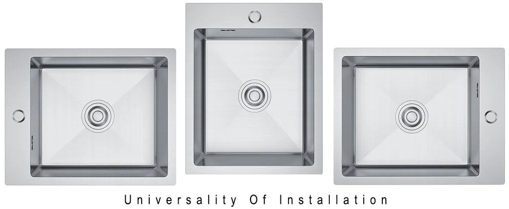 Erga HD, 1-komorový oceľový drez 400x500x210 mm, oceľová, ERG-MLS-HD4050