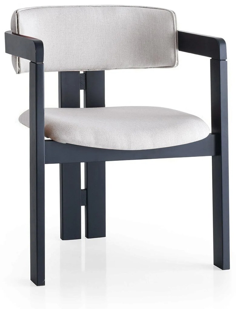 Jedálenská stolička CO z masívu krémová/čierna