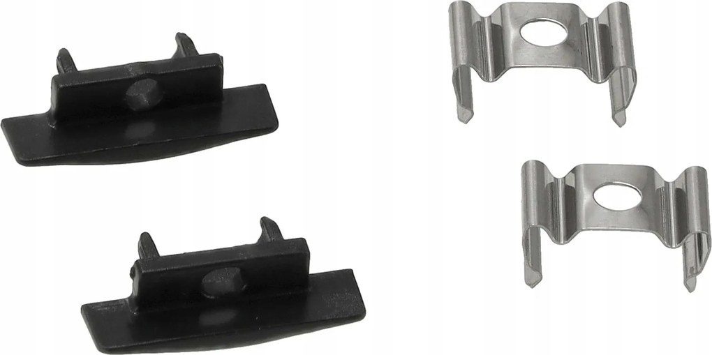 BERGE LED hliníkový profil zapustený 2m čierny - sada