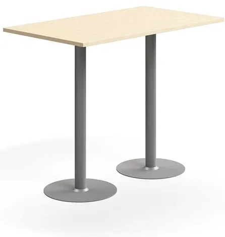Barový stôl VERTICUS, 1400x800x1100 mm, breza/strieborná