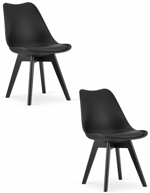 Set dvoch jedálenských stoličiek MARK čierny - čierne nohy (2 ks)