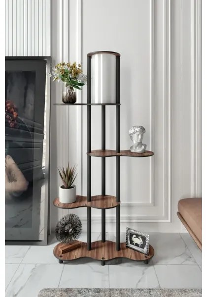 Stojacia lampa s poličkami NOTO 1xE27/40W/230V hnedá/čierna