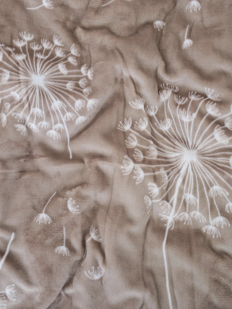 Obliečky mikroplyš Exclusive - Púpavy cappuccino 140 × 200 cm, 70 x 90 cm