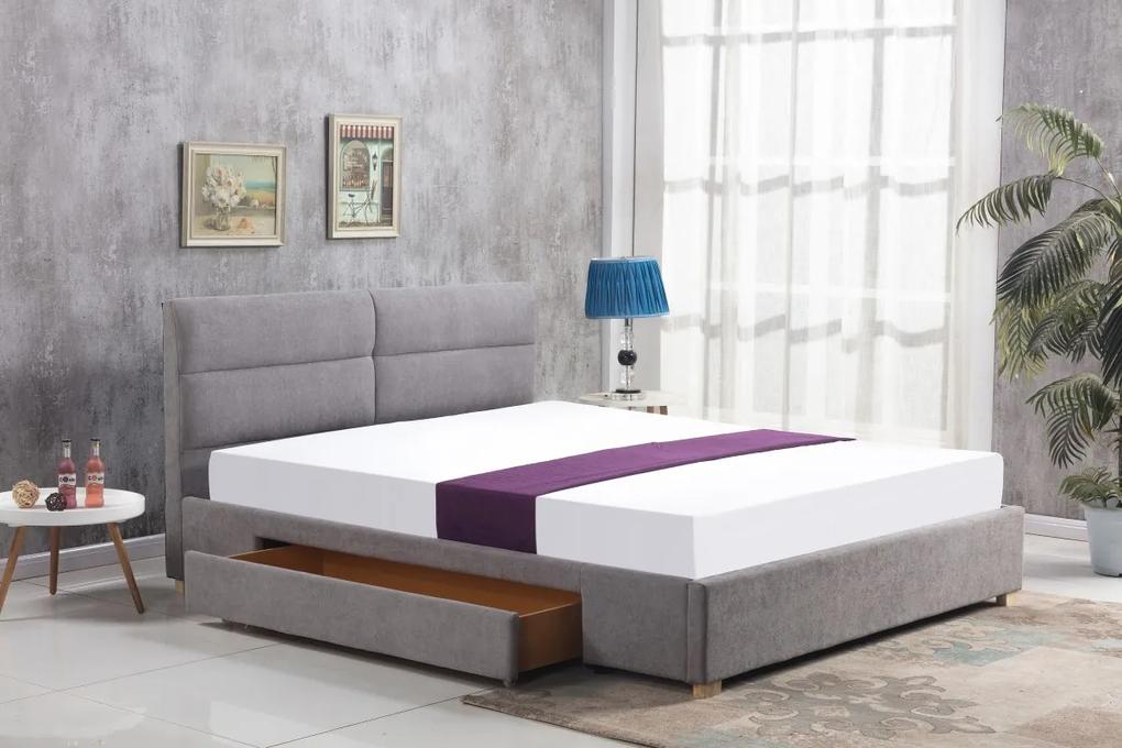 Čalúnená posteľ Dona 160x200 cm dvojlôžko - šedá