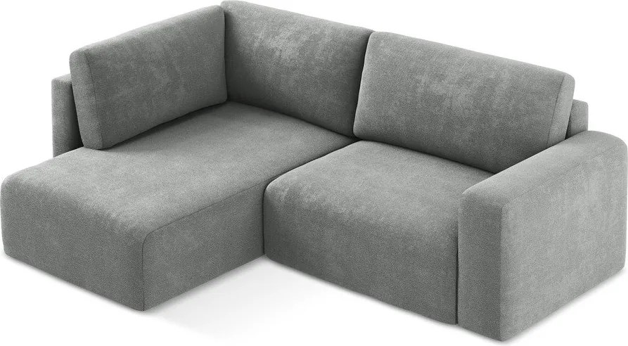 Sivá ženilková rozkladacia/s úložným priestorom rohová pohovka (ľavý roh/do L) Kona – Makamii