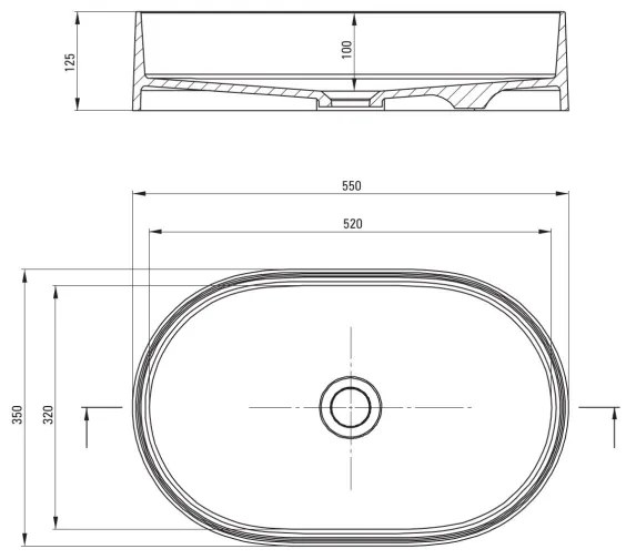 Deante CQS_NU6S - Umývadlo na dosku SILIA 35x55 cm granit/čierna