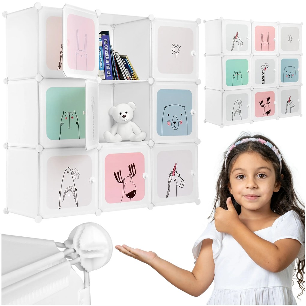 Dětský modulární regál Esla 110 cm bílý/barevný