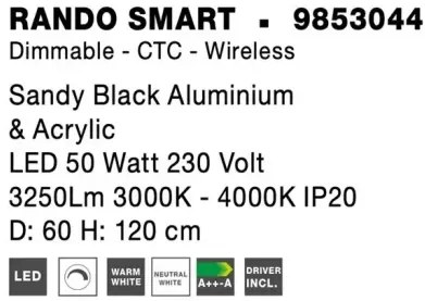LED luster Rando Smart 60 čierne