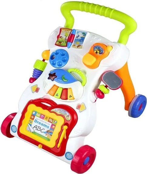 LEAN Toys Odrážadlo, chodítko, telefón, klavír, kúzelná tabuľka 3 v 1