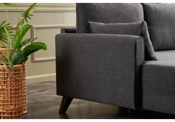 Rohová sedacia súprava do L RIGA antracit ľavá