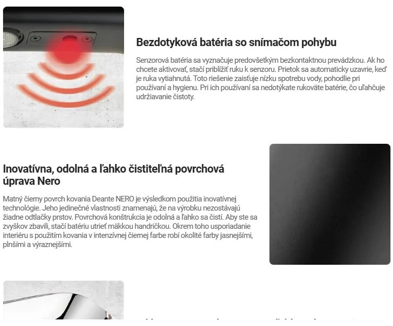 Deante Sense, bezdotyková umývadlová batéria s reguláciou teploty, napájanie 230/6V, čierna matná, DEA-BQR_N29V