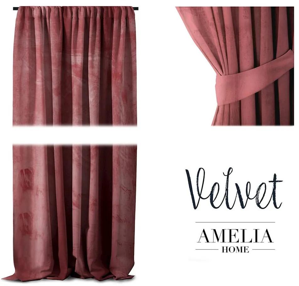 Záclona AmeliaHome Velvet 140x270 cm bordová