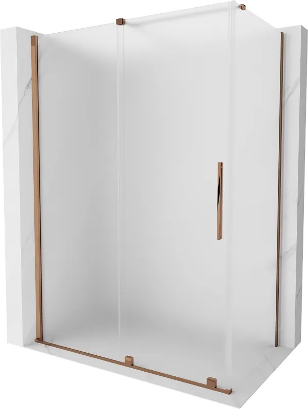Mexen Velar, sprchový kút s posuvnými dverami 150 x 90 cm, 8mm sklo námraza, ružové zlato, 871-150-090-31-55