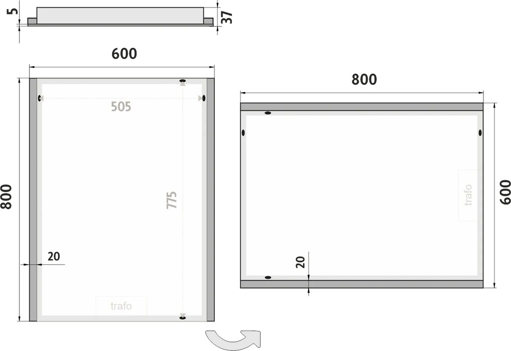 Nimco LED zrkadlo 600x800 - ZP 11002
