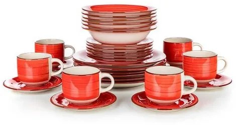 Banquet 30-dielna jedálenská súprava Spiral ​Red