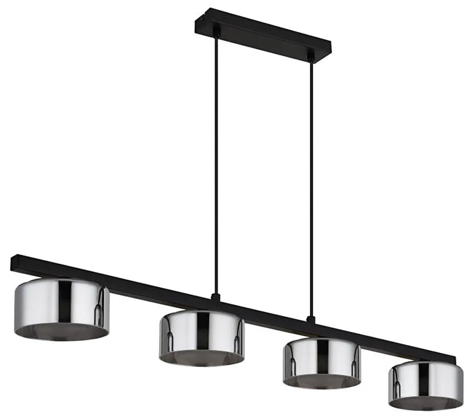 Globo 16055-4HS - LED Luster na lanku HIGGINS 4xGX53/6W/230V dymová/čierna