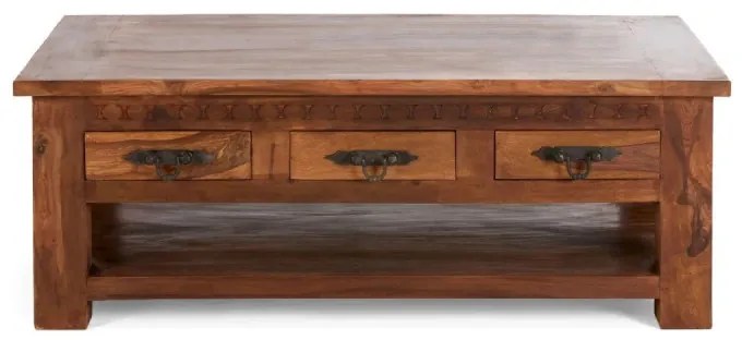 furniture-nabytek.cz - Masívny konferenčný stolík Rustic I z palisandru, lakovaný, hnedý – 120×70×45 cm