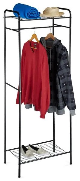 Kovový šatníkový organizér SANDRA Relaxdays – čierny (RD10020564)