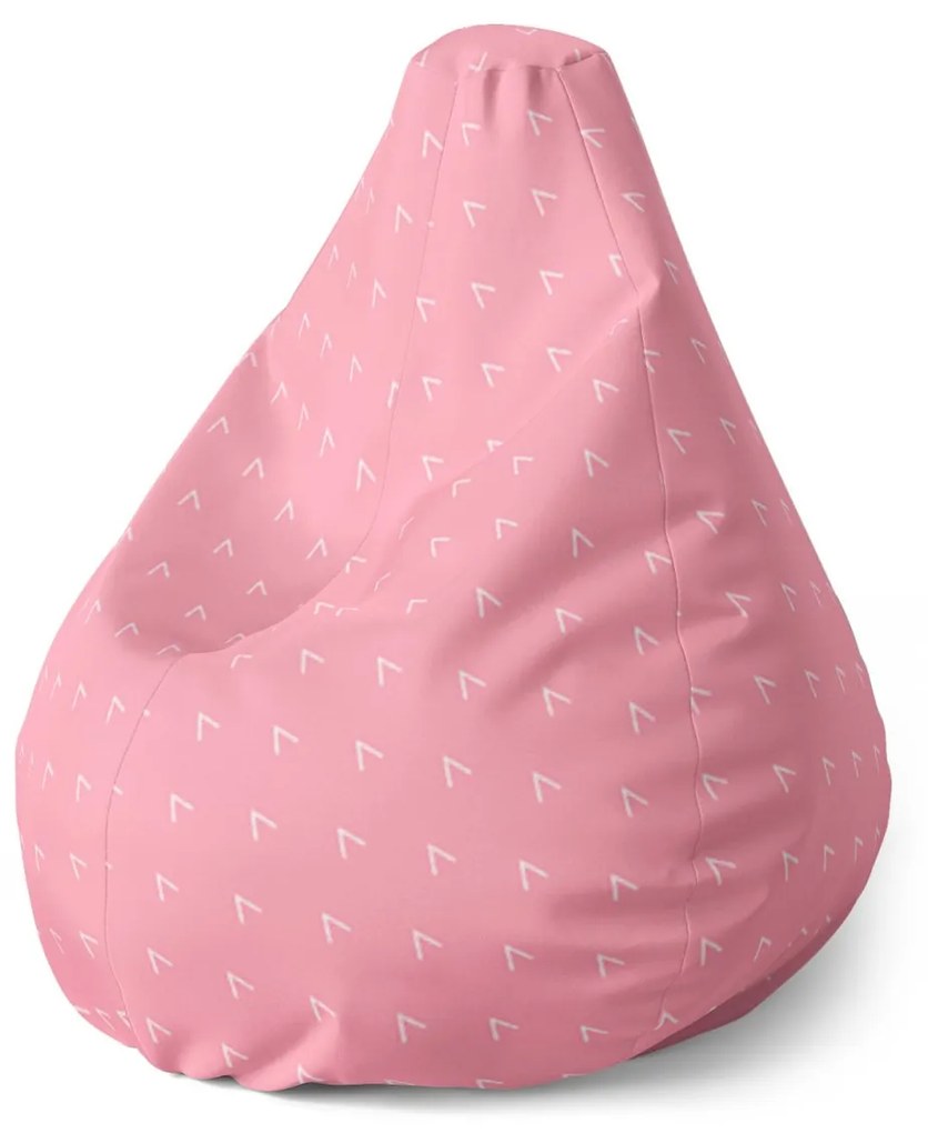 Sablio Sedací vak Pear Biele čiarky na ružovej - 70 x 95 x 15 cm