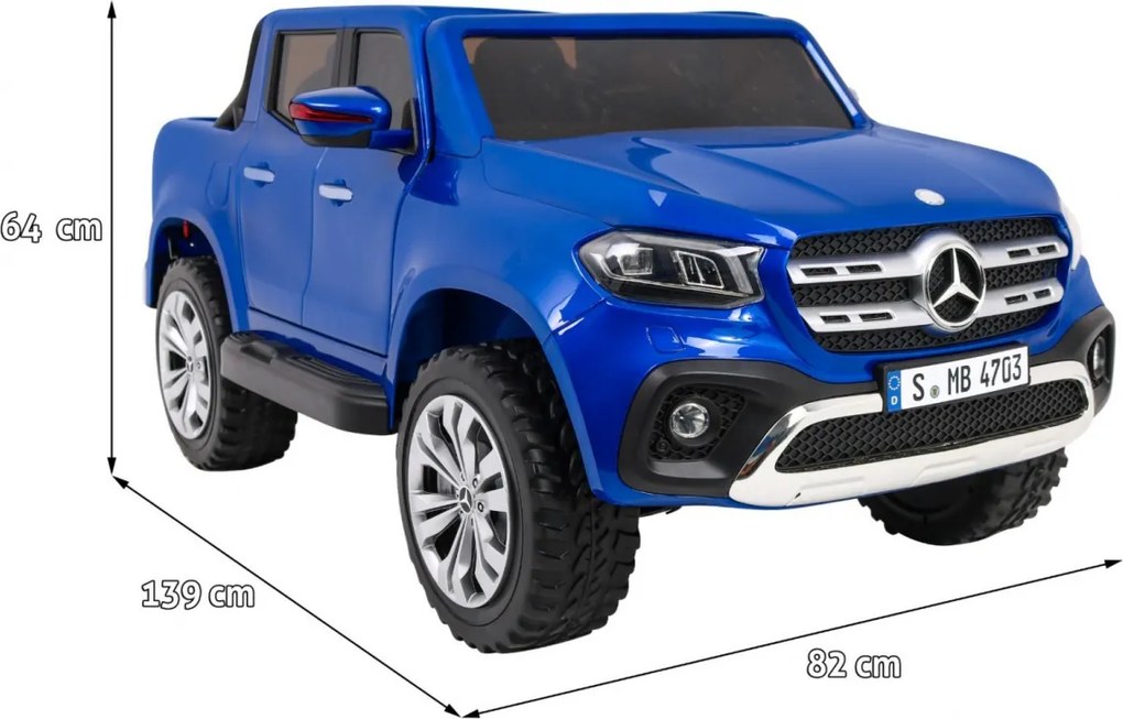 Ramiz Mercedes Benz triedy X pickup elektrické autíčko pre deti lakované modré 4x4