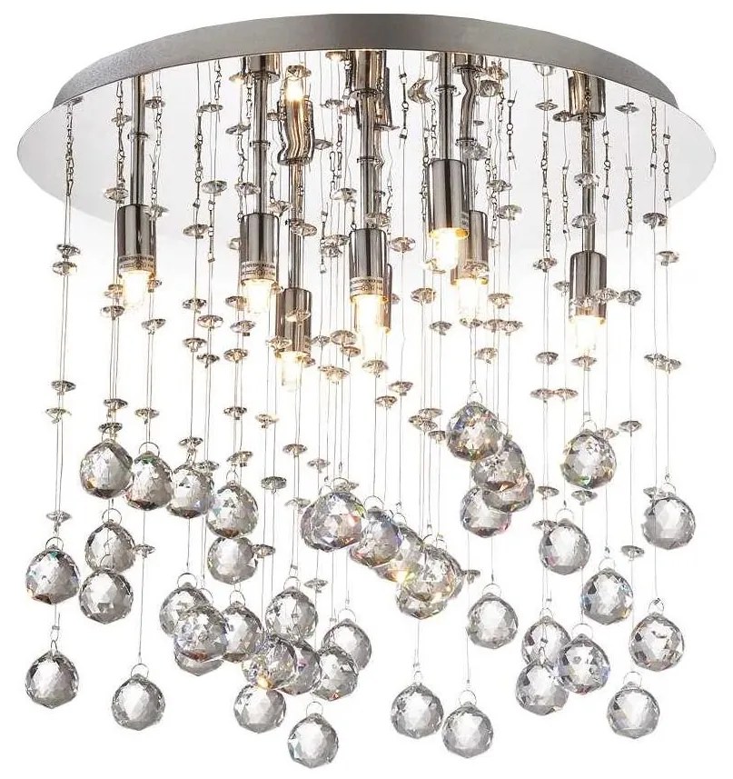 Ideal Lux-LED Krištáľové stropné svietidlo MOONLIGHT 8xG9/3W/230V pr. 40 cm chróm