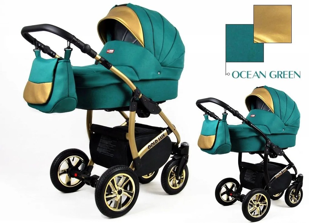 Kombinovaný kočík Raf-pol Gold lux - Ocean Green (2-kombinácia)