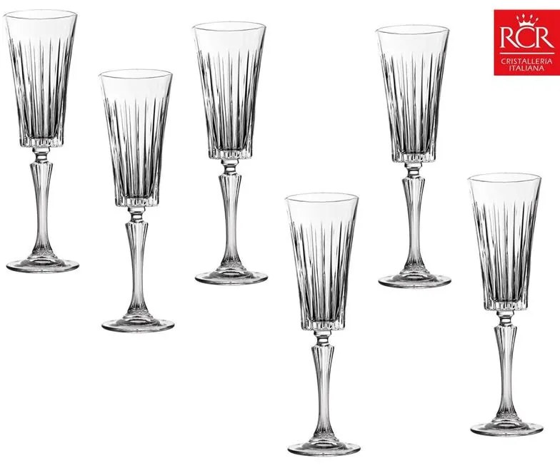 RCR TIMELESS POHÁR NA ŠAMPANSKÉ 210ML SADA 6KS