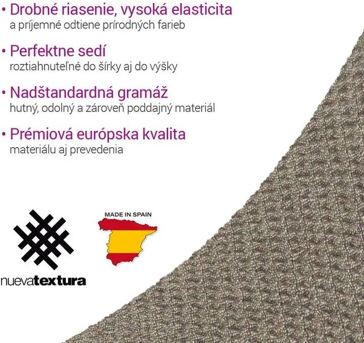 Super strečové poťahy HARMONIA oriešková trojkreslo (š. 180 - 230 cm)