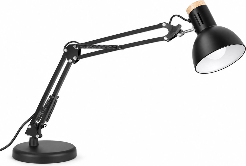 Toolight Toolight, JNH044-1T, stolná lampa s nastaviteľným ramenom, 1× E27, čierna, OSW-56235