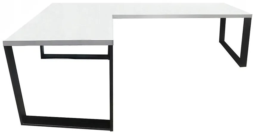 Písací Stôl Roh. Loft Low Biely 180x120x2,8 Model 0