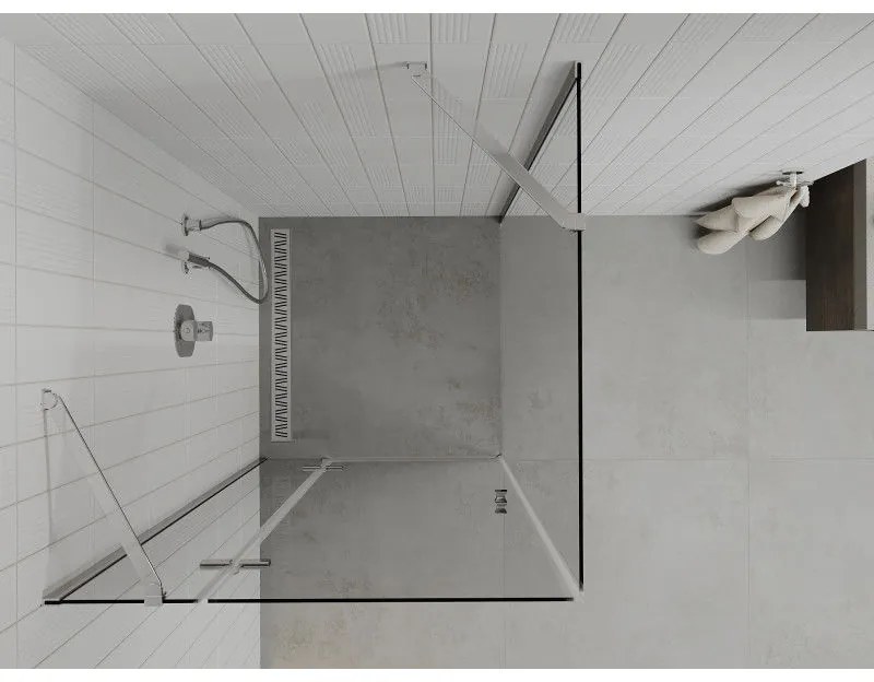 Mexen Roma, sprchovací kút 90 (dvere) x 90 (stena) cm, 6mm číre sklo, chrómový profil, 854-090-090-01-00