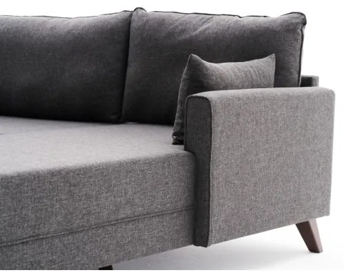 Rohová sedacia súprava do tvaru L RIGA, antracitová, pravostranná